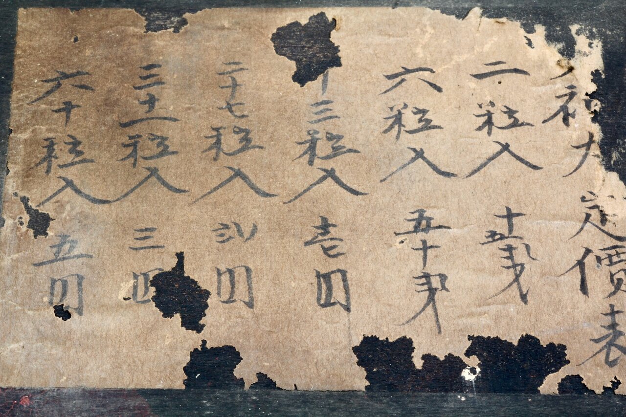 Nahaufnahme eines handschriftlichen Preisschilds