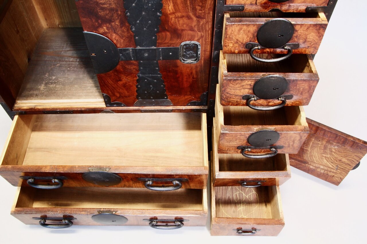 Antique Japanese tansu made of elm and cedar | Shoji Bau