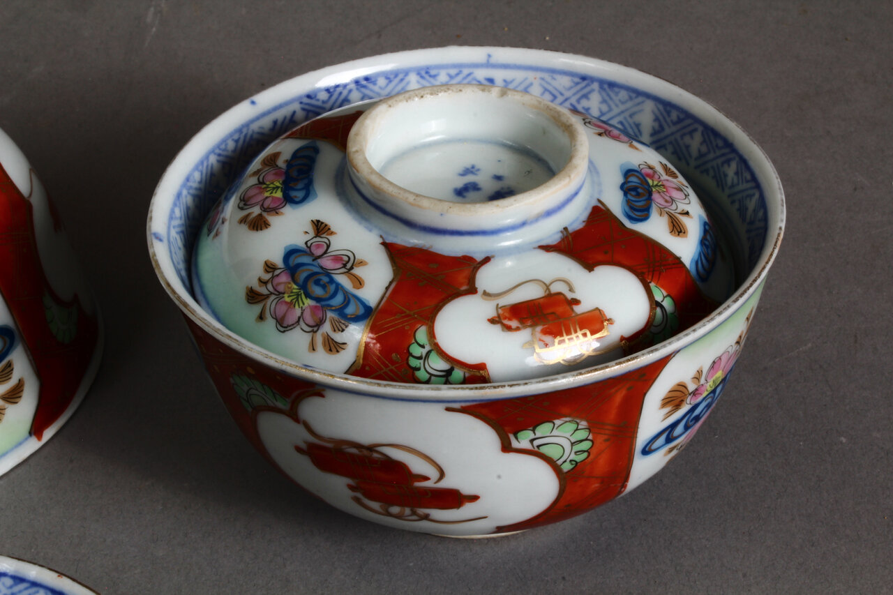 Set aus 5 japanischen Suppenschalen, Meiji-Ära